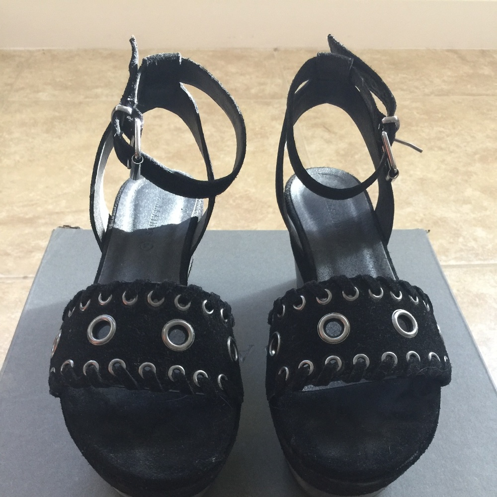 All Saints Black Wedge